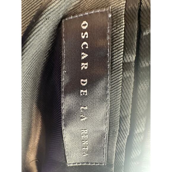 Oscar de la Renta 44R Tweed 100% Wool Blazer 2 Button Suit Jacket Gray Black - Picture 10 of 10